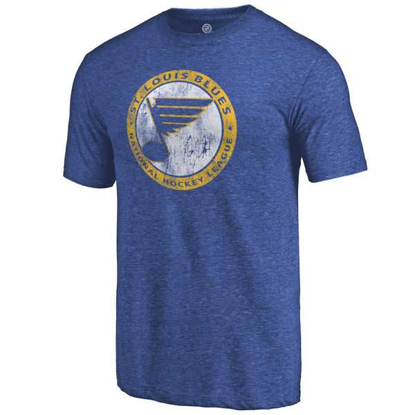 Men's St. Louis Blues Rinkside 1967 1978 Distressed Throwback Logo Tri Blend T-Shirt Royal FengYun,We sell and wholesale Men's St. Louis Blues Rinkside 1967 1978 Distressed Throwback Logo Tri Blend T-Shirt Royal FengYun on line form chian!